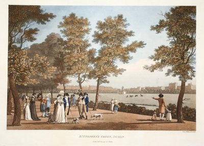 セントスティーブンスグリーン、ダブリン、1796年（手描きの彫刻） 作： James Malton